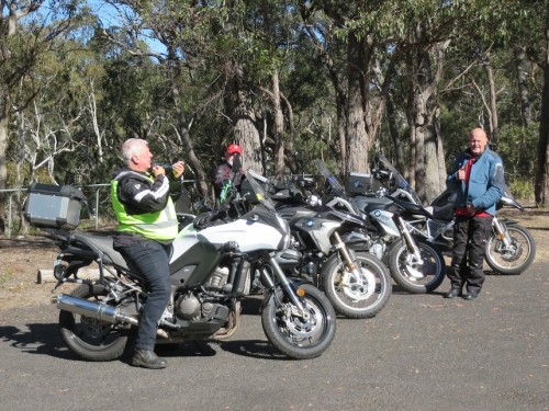 Pick the odd bike out! Getting ready to ride along the Oxley Highway to the start of 300 twisties in about 60 Kms. Wauchope, Northern New South Wales, Australia (May 2017). Great ride and the good thing was we had the same on the way back!